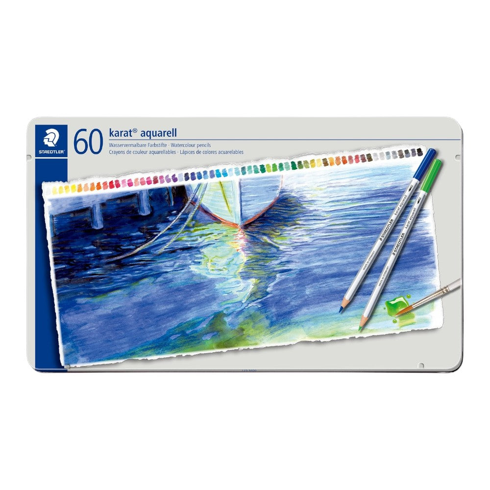 Staedtler Karat Aquarell Watercolour Pencils - Set of 60 with complete artistic palette